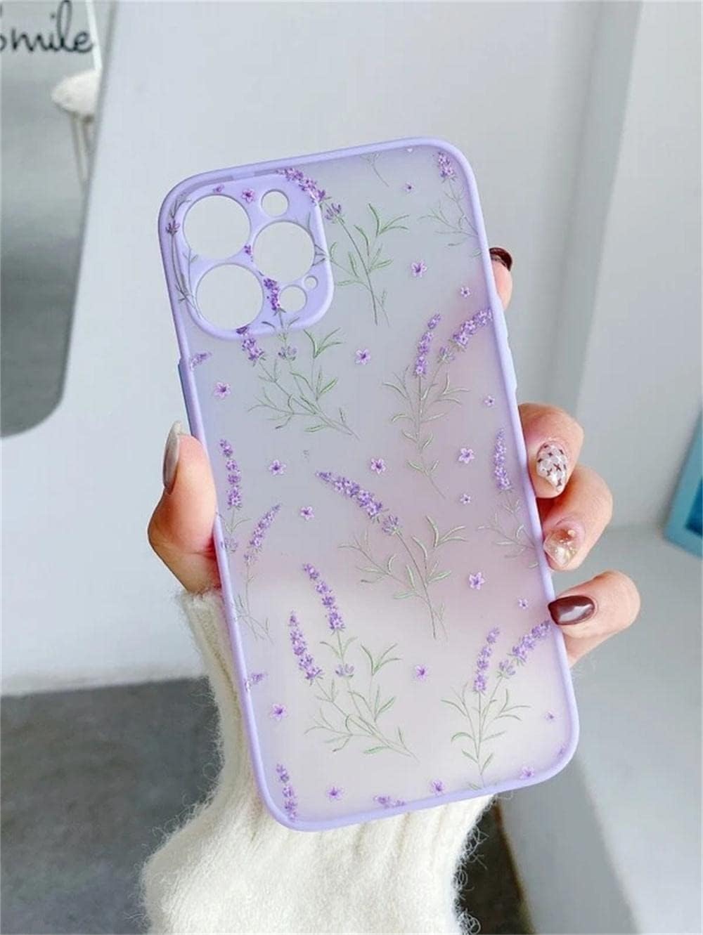 ownest compatible for iphone 11 case for flower clear frosted pc back floral girls woman and soft tpu protective silicon 3
