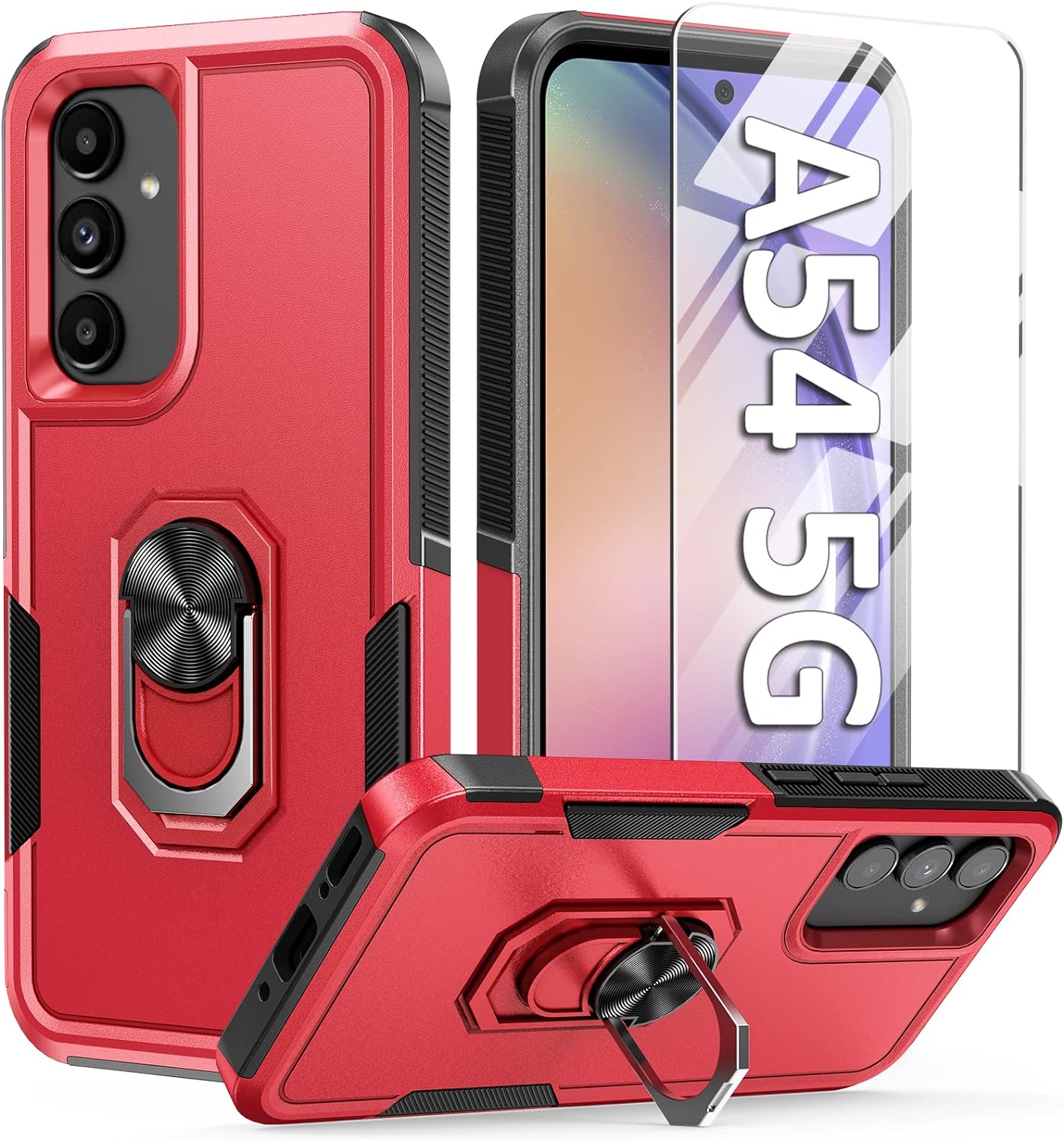 fntcase for samsung galaxy a14 5g case dual layer protective heavy duty cell phone cover shockproof rugged with non slip 3