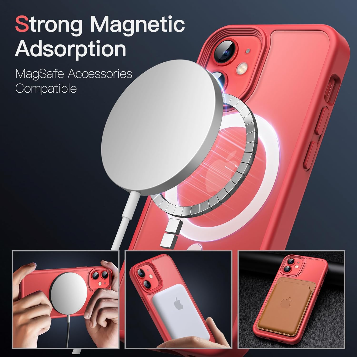 jetech magnetic case for iphone 1212 pro 61 inch compatible with magsafe translucent matte back slim shockproof phone co 1